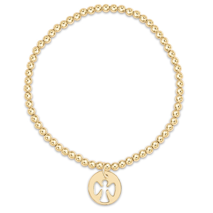 enewton Classic Gold 3mm Bracelet - Guardian Angel Gold Disc