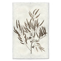 Eucalyptus #4 handmade Nepalese paper wall art print with a botanical illustration of leaves and berries.