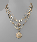 Evil Eye Gold Multi Chain Necklace