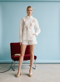 Eyelet Lace Button Down Shirt