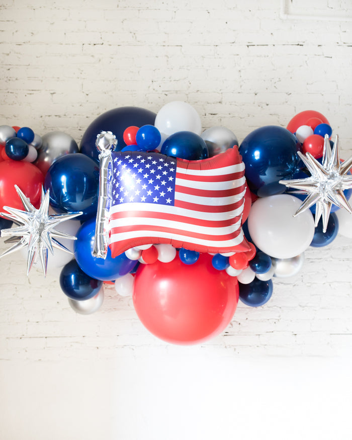 Flag and Star Red, White & Blue Palette Balloon Garland