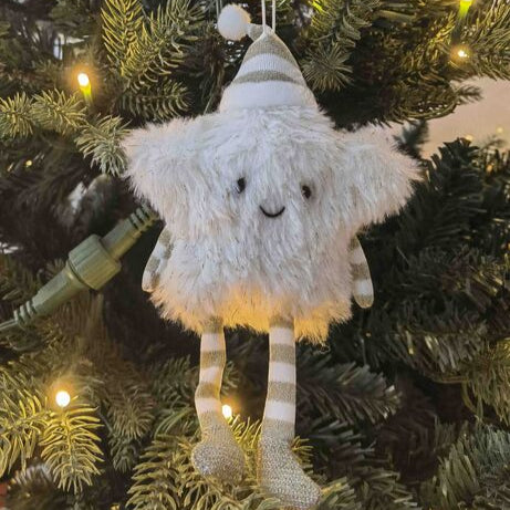 white star decoration soft fabric