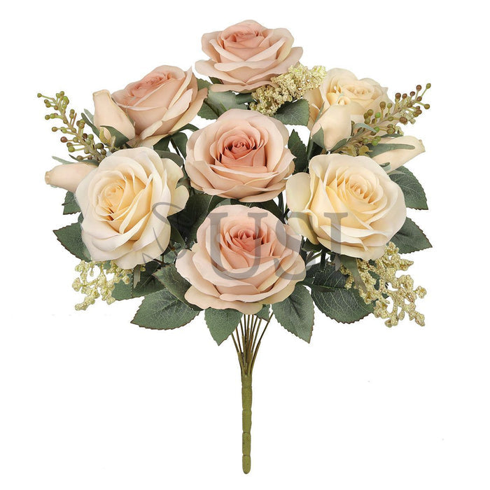 Forever Rose Bush w Filler x9, 18in, Champagne Mauve