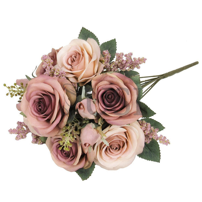 Forever Rose Bush w Filler x9, 18in, Dusty Mauve
