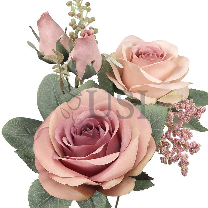 Forever Rose Bush w Filler x9, 18in, Dusty Mauve