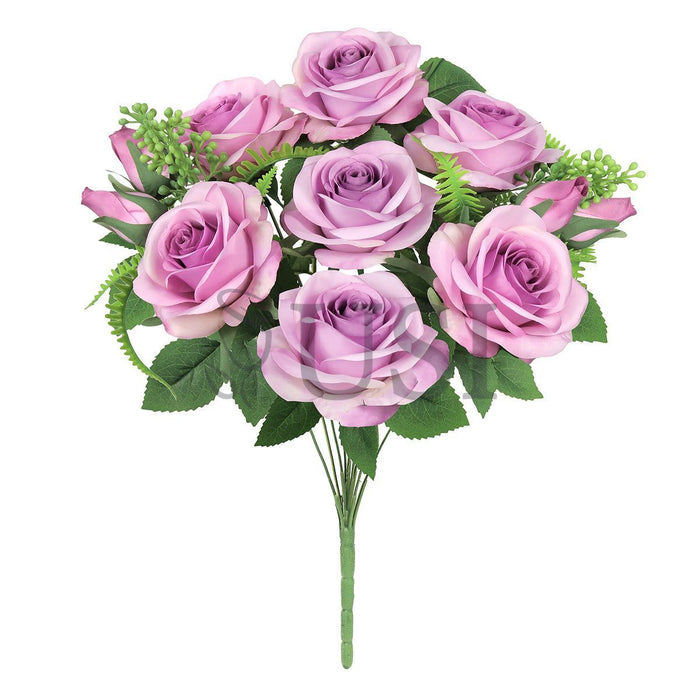 Forever Spring Rose Bush w Filler x9, 18in, Lavender