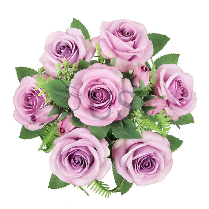 Forever Spring Rose Bush w Filler x9, 18in, Lavender