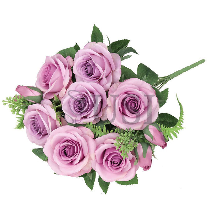 Forever Spring Rose Bush w Filler x9, 18in, Lavender