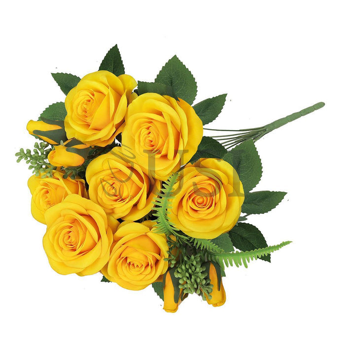 Forever Spring Rose Bush w Filler x9, 18in, Yellow
