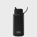 Frank Green 34oz Reusable Bottle with Flip Straw Lid Midnight Black