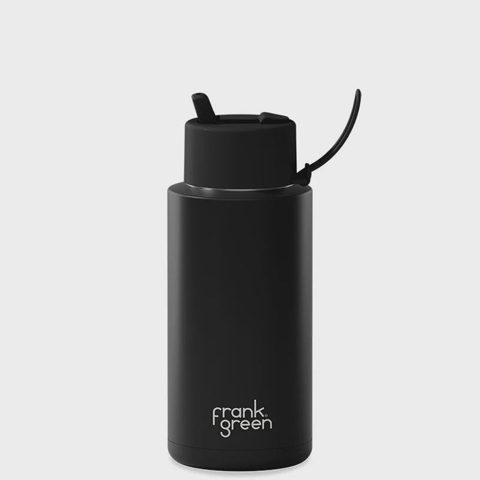 Frank Green 34oz Reusable Bottle with Flip Straw Lid Midnight Black