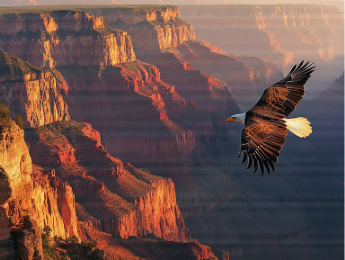 Freedom’s Flight Bald Eagle Over the Grand Canyon