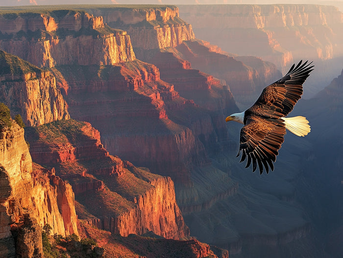 Freedom’s Flight Bald Eagle Over the Grand Canyon