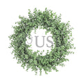 Frosted Eucalyptus Leaf Wreath Plastic, 18in, Frosted Green