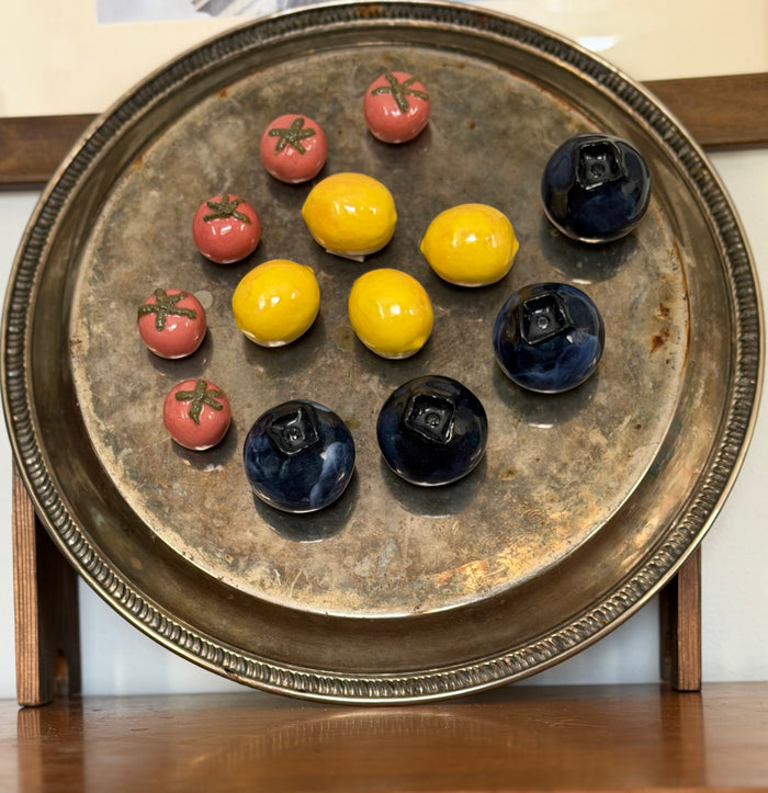Fruit and Veggie Magnets: Tomato, Blueberry, Lemon