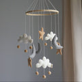 Gamcha - Baby Cot Mobile - Star Moon & Cloud - Beige - Mabel & Fox