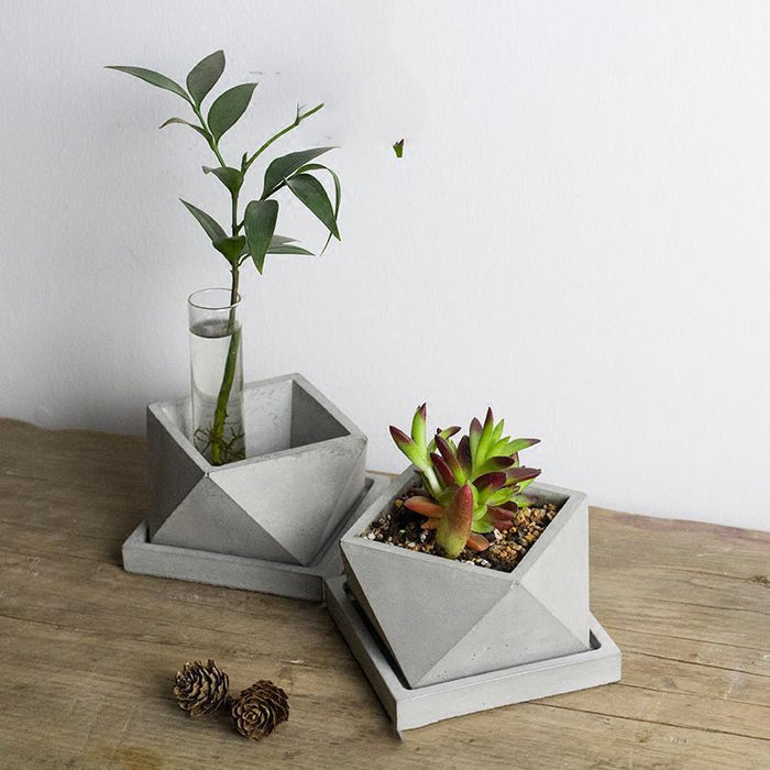 Geometric Concrete Planter Silicone Mold - madmolds - Geometric Concrete Planter