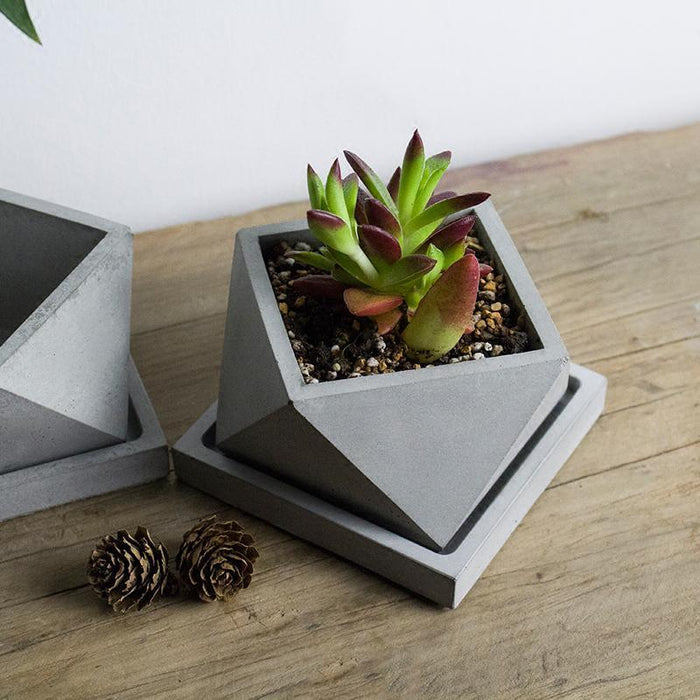 Geometric Concrete Planter Silicone Mold - madmolds - Geometric Concrete Planter