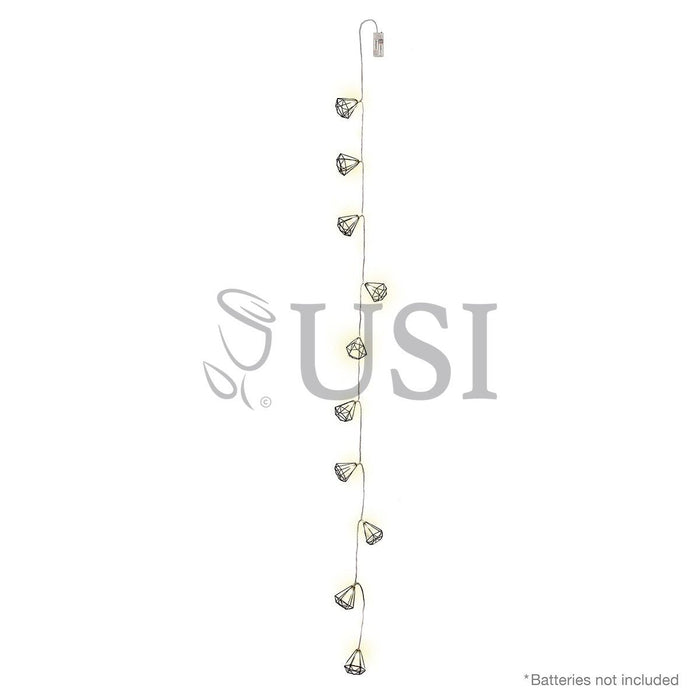 Geometric Diamond String Light, 6ft, Warm White