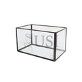 Geometric Rectangular Glass Box, 6in, Black