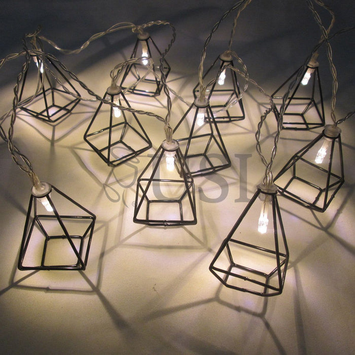 Geometric Square Drop String Light, 6ft, Warm White