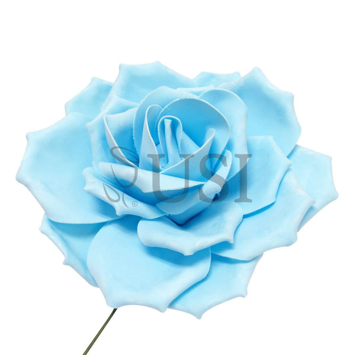 Giant Foam Rose, 16in, Light Blue (5 size options)