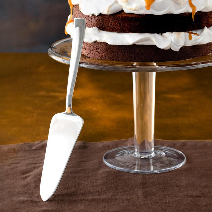 Gio Ponti Satin Silverplate Cake Server, 10.5" L, with a sleek, minimalist design.
