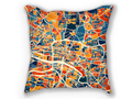 Glasgow Map Pillow - Scotland Map Pillow 18x18