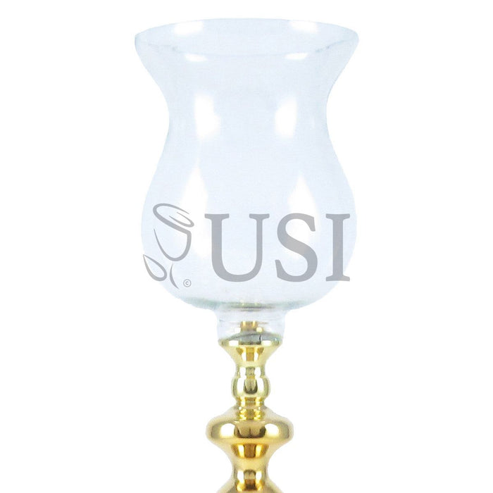 Glass Top Hurricane Vase Candle Holder, 27in, Indian Gold (250371 SIL)