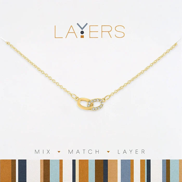 Gold link adjustable layers necklace for everyday gift from Magnolias Home Decor