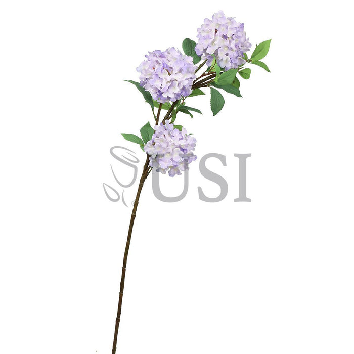 Grand Hydrangea Flower Spray x3, 38in, Light Purple