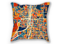 Grand Rapids Map Pillow - Michigan Map Pillow 18x18