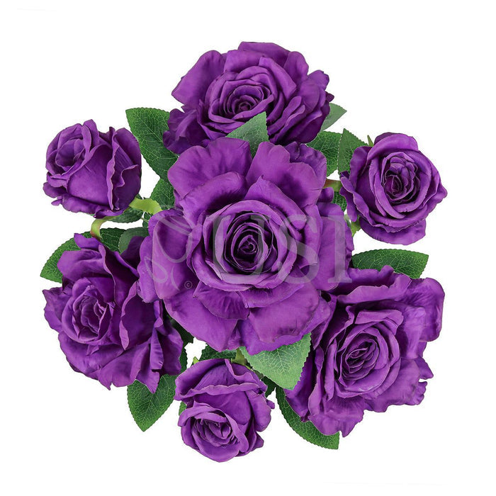 Grand Rose Flower Bush x7, 22in, Purple