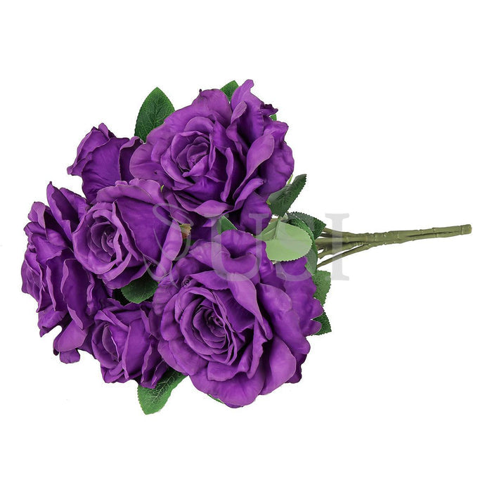 Grand Rose Flower Bush x7, 22in, Purple