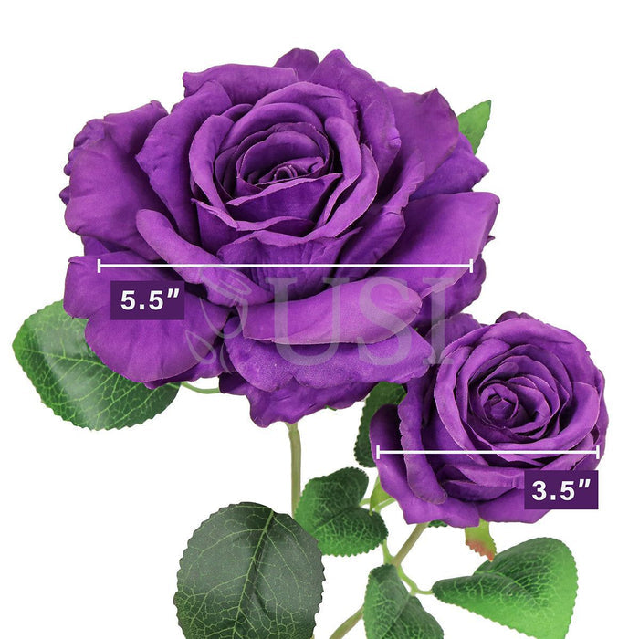 Grand Rose Flower Bush x7, 22in, Purple