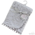 Grey High Pile Wrap W/Pom Pom Trim: FBP170-G - Kidswholesale.co.uk