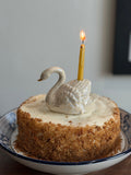 Handmade ceramic swan cake toppers, birthday candle holder, wedding, candle holder, gold