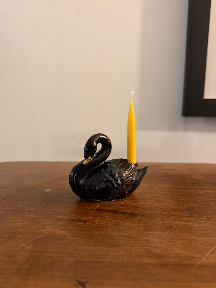 Handmade ceramic swan cake toppers, birthday candle holder, wedding, candle holder, gold