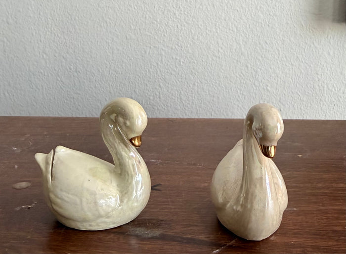 Handmade ceramic swan place card holder