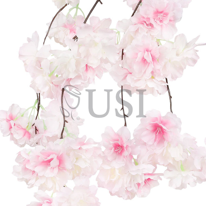 Hanging Cherry Blossom Spray Triple Bloom, 58in, Pink