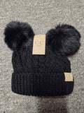 Hat - CC KIDS Double pom pom all over cable pattern Beanie