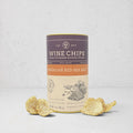 Wine Chips Hawaiian Red Sea Salt 3oz canister with lattice-cut potato chips.