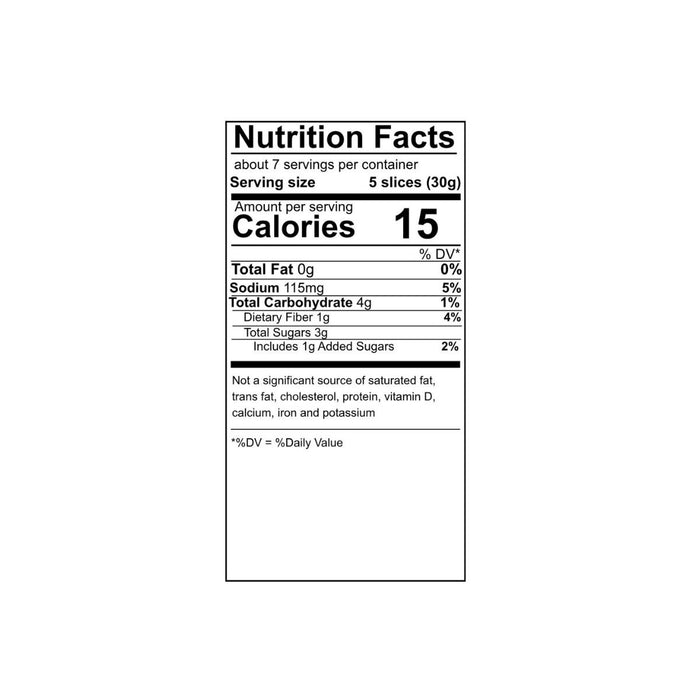 A Nutrition Facts label for sliced red beets