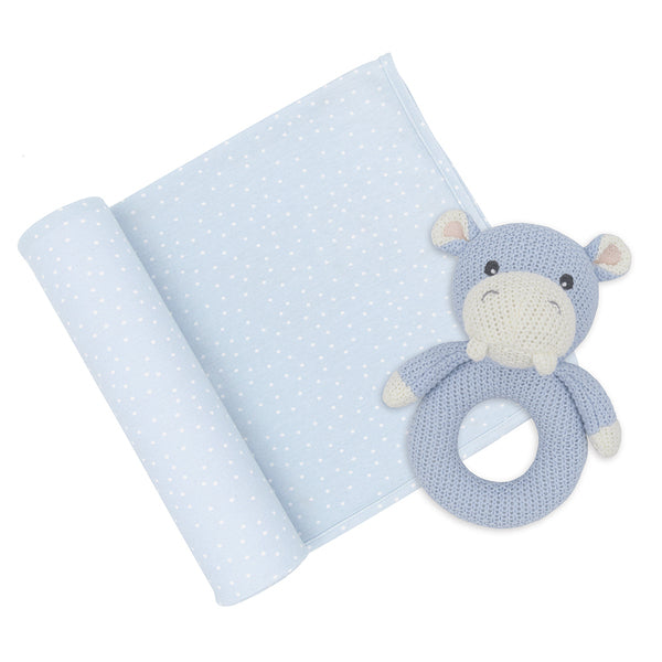 wrap and matching baby rattle