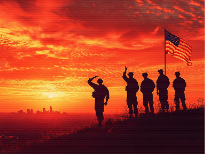 Home of the Brave Soldiers at Sunset