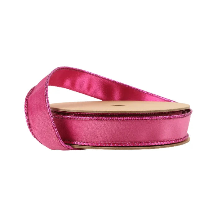 Hot Pink Reversible Classic Velvet Ribbon, 1" X 10YD