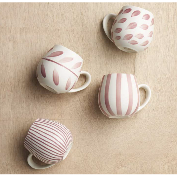 Hug Me Rose Brush Mugs Set of 4