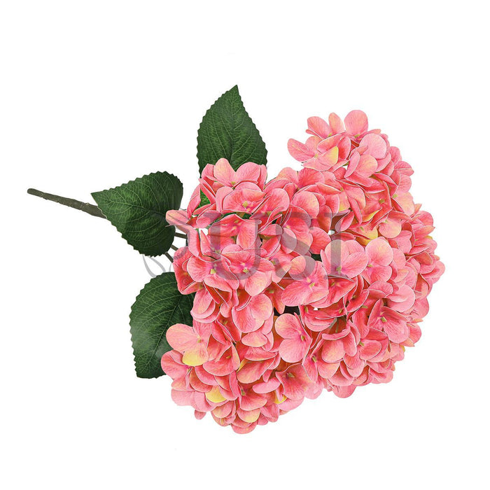 Hydrangea Flower Bush Natural Touch x5, 18in, Coral Pink