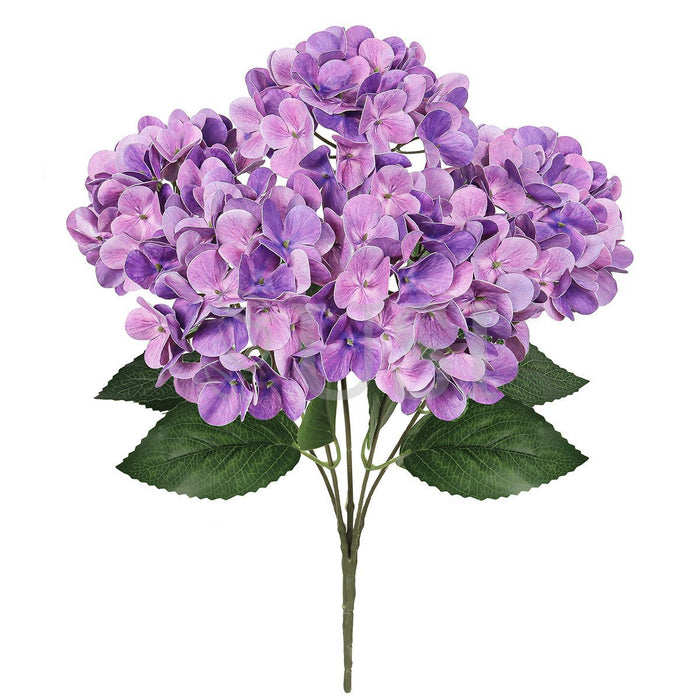 Hydrangea Flower Bush Natural Touch x5, 18in, Purple