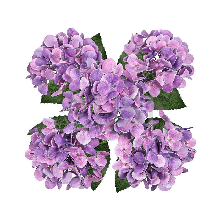 Hydrangea Flower Bush Natural Touch x5, 18in, Purple
